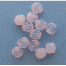 6mm Faceted Czech Glass Beads (Milky Light Rose)
