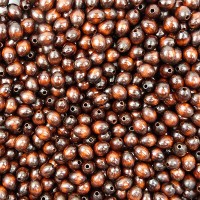 11 x 9mm Italian Brown Oval Wood Beads 