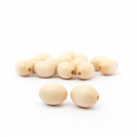 11x9mm Italian Cream Oval Wood Beads 