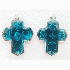 Enamelled 7 Way Bracelet Cross (Turquoise)