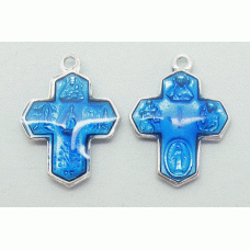 Enamelled 7 Way Bracelet Cross (Blue)