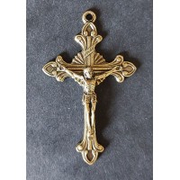 Sunburst Crucifix Brass Finish 5.3cm