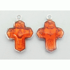 Enamelled 7 Way Bracelet Cross (Orange)