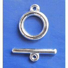 Silver Plated Round Toggle Clasp (Pack of 5)